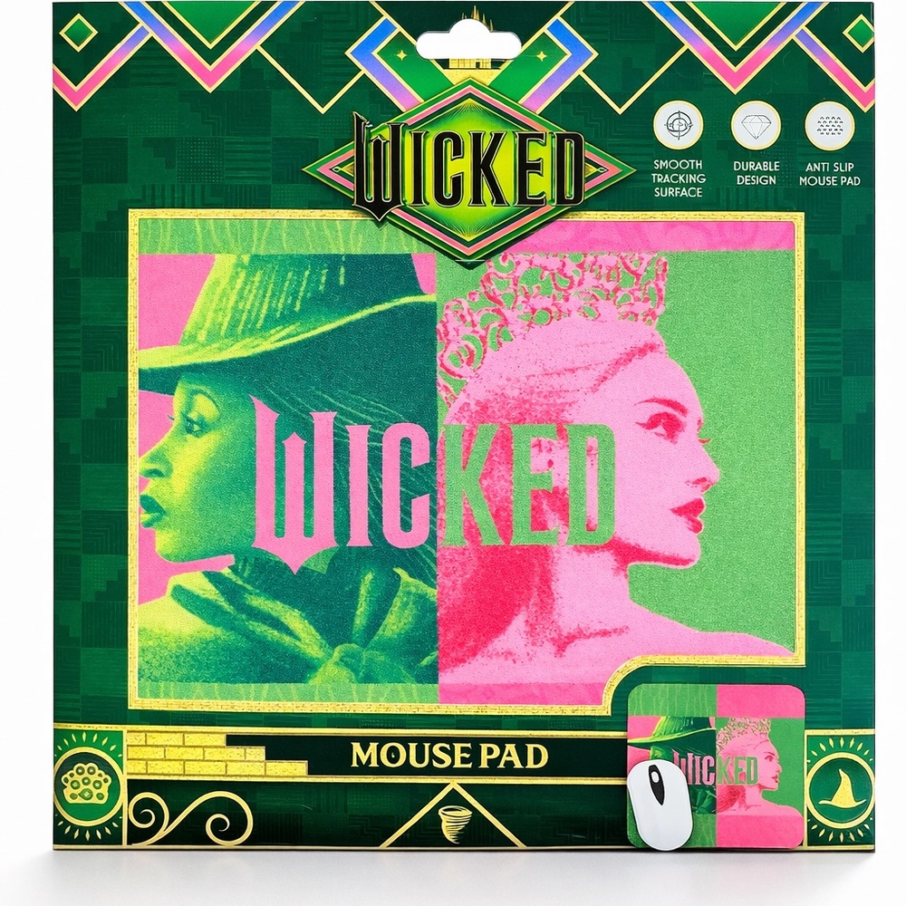Wicked Mouse Pad with Green and Pink Design NWT